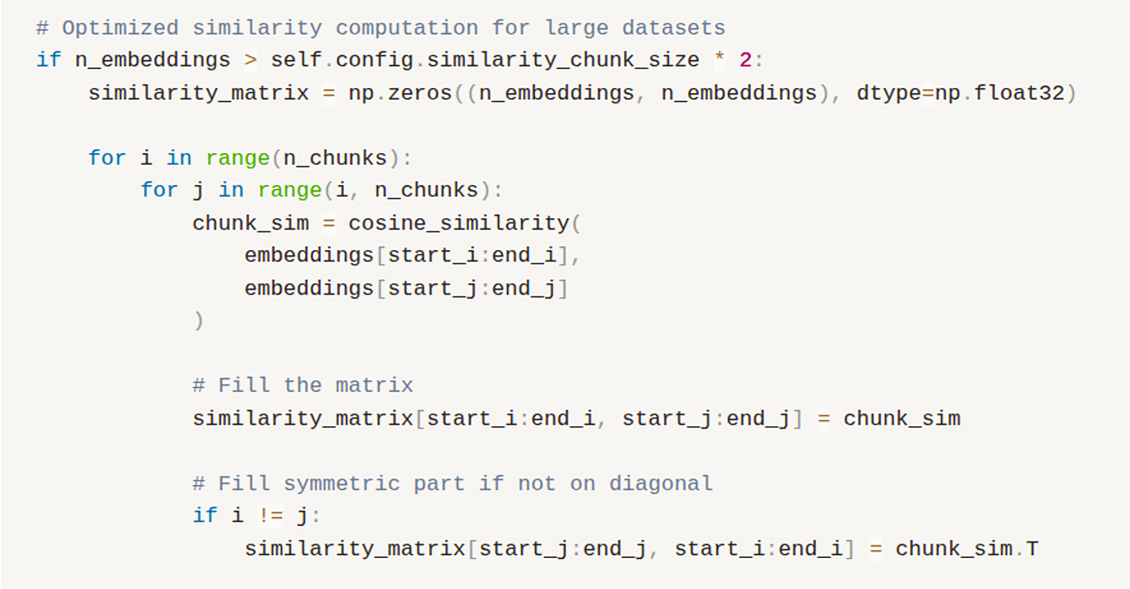 Optimized Similarity Computation
